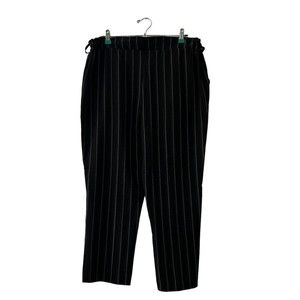 Candie's Black Stripes Capri Women's Dress Pants High Rise Belted Pants XL